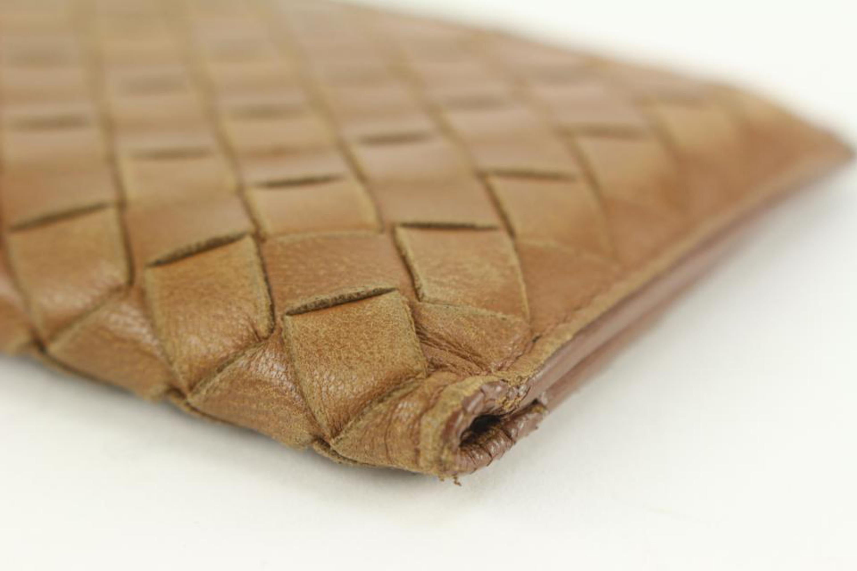Bottega Veneta Marrone Intrecciato Porta carte di credito in pelle 128bv45 in vendita 1