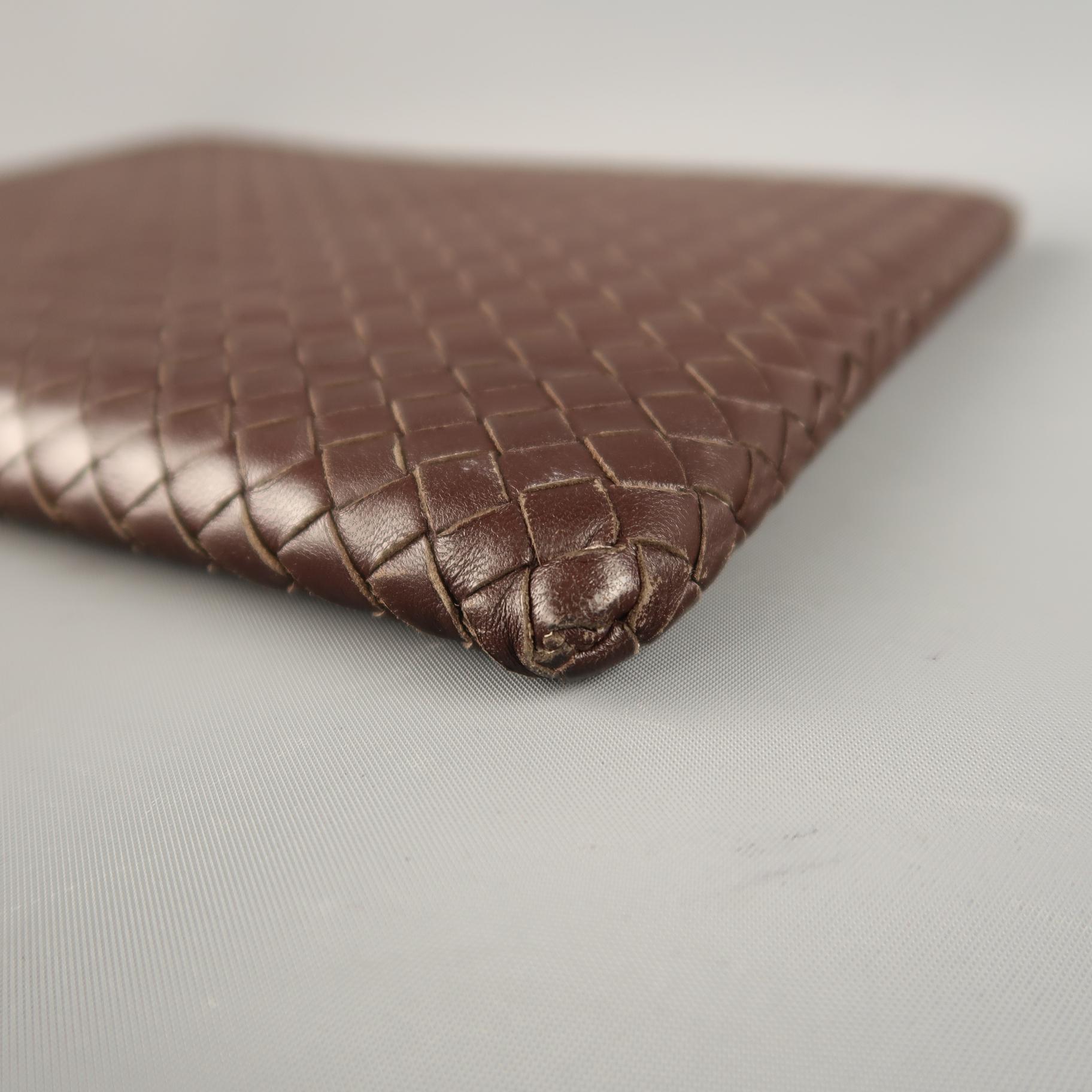 BOTTEGA VENETA Brown Intrecciato Woven Leather Ipad Tablet Case 1