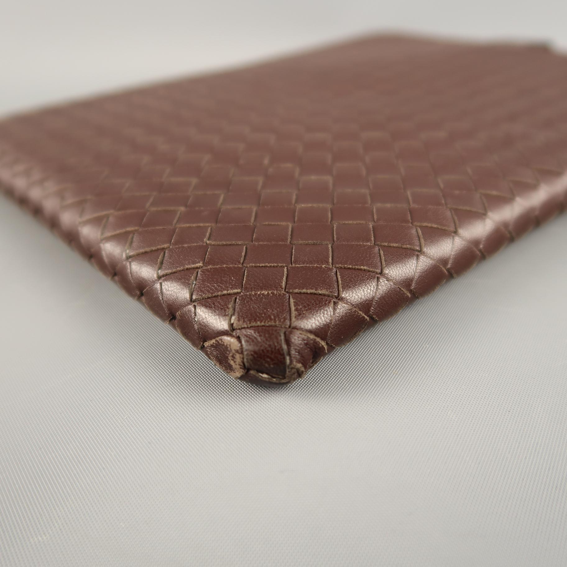 BOTTEGA VENETA Brown Intrecciato Woven Leather Ipad Tablet Case 2