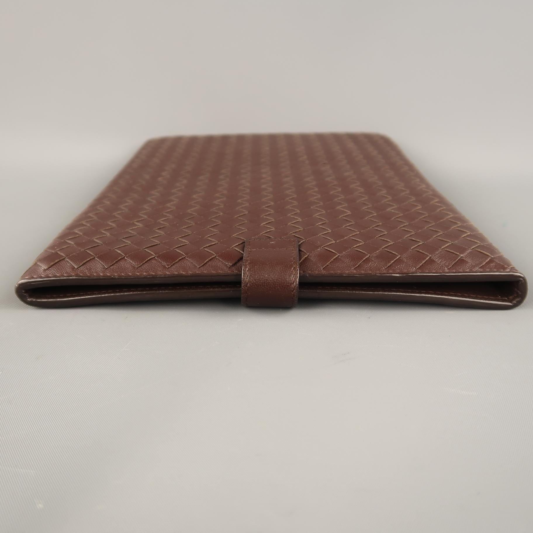 BOTTEGA VENETA Brown Intrecciato Woven Leather Ipad Tablet Case 4