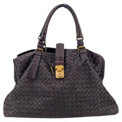 Bottega Veneta Brown Intrecciato Woven Leather Roma Tote Shoulder Bag