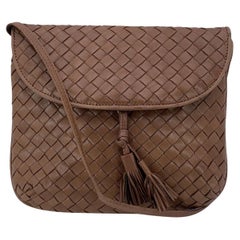 Bottega Veneta - Sac à bandoulière en cuir tressé Intrecciato - marron
