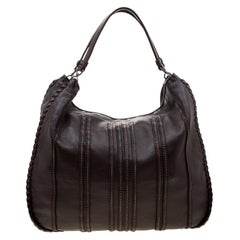 Bottega Veneta Brown Leather Accented Leather Hobo