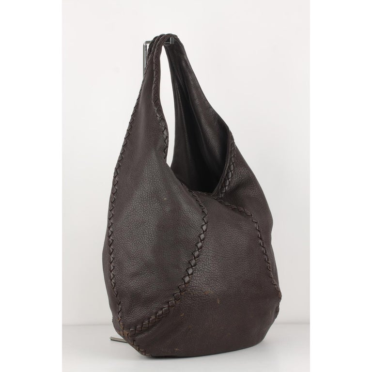 Bottega Brown Leather Baseball Hobo Shoulder Bag For Sale at 1stDibs