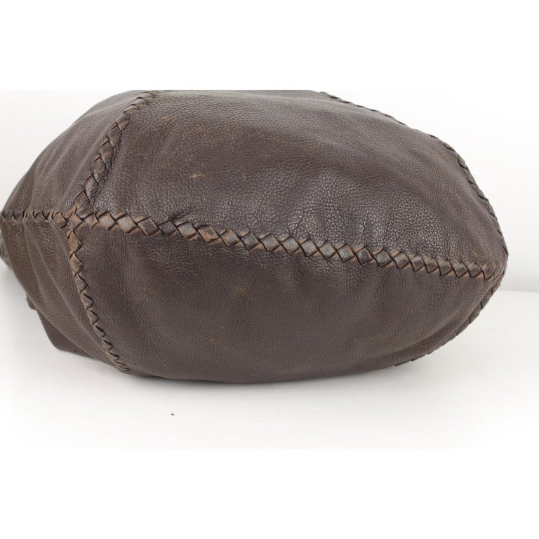 Bottega Brown Leather Baseball Hobo Shoulder Bag For Sale at 1stDibs