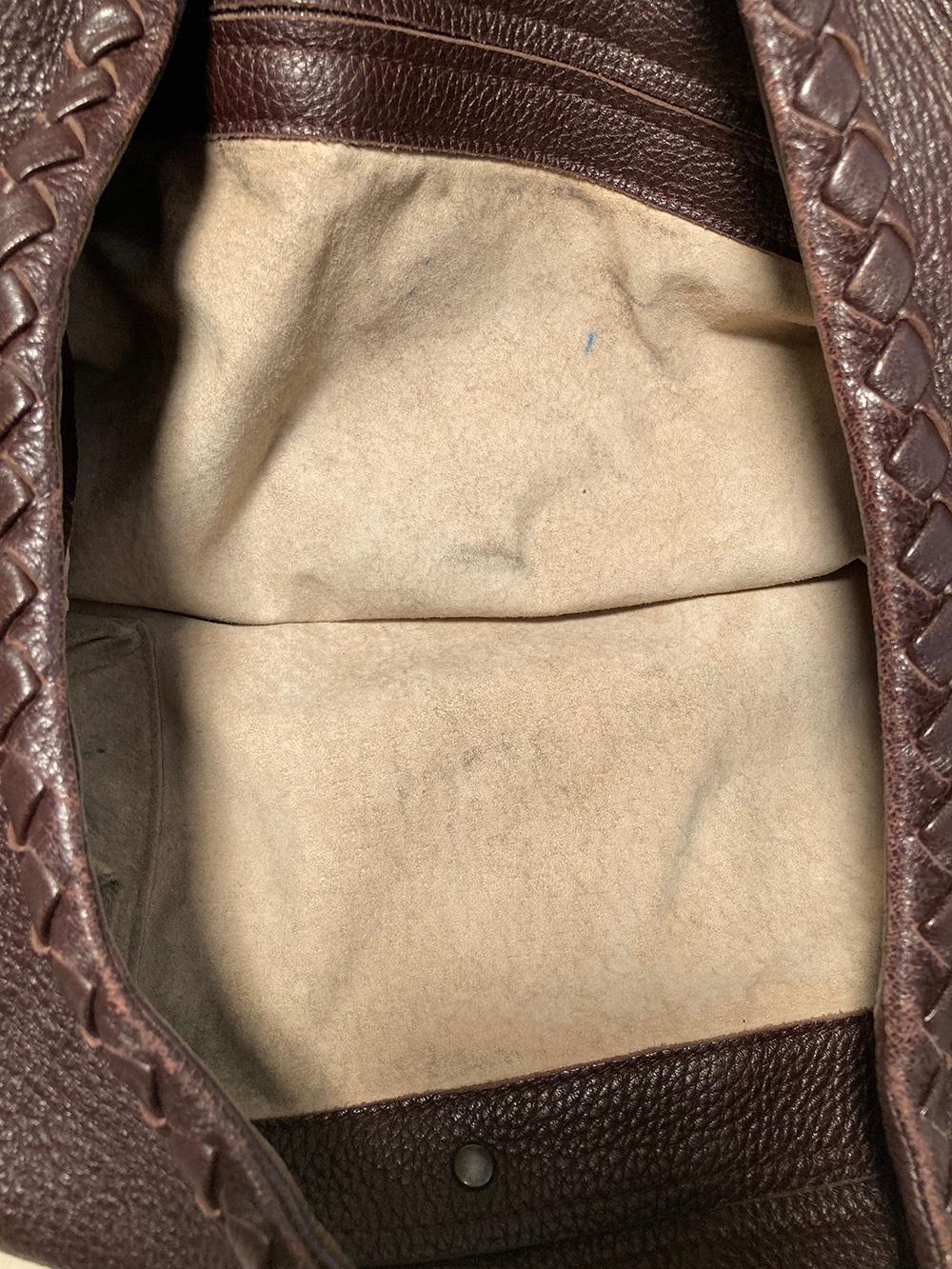 Bottega Veneta Brown Leather Baseball Hobo Shoulder Bag For Sale at 1stDibs