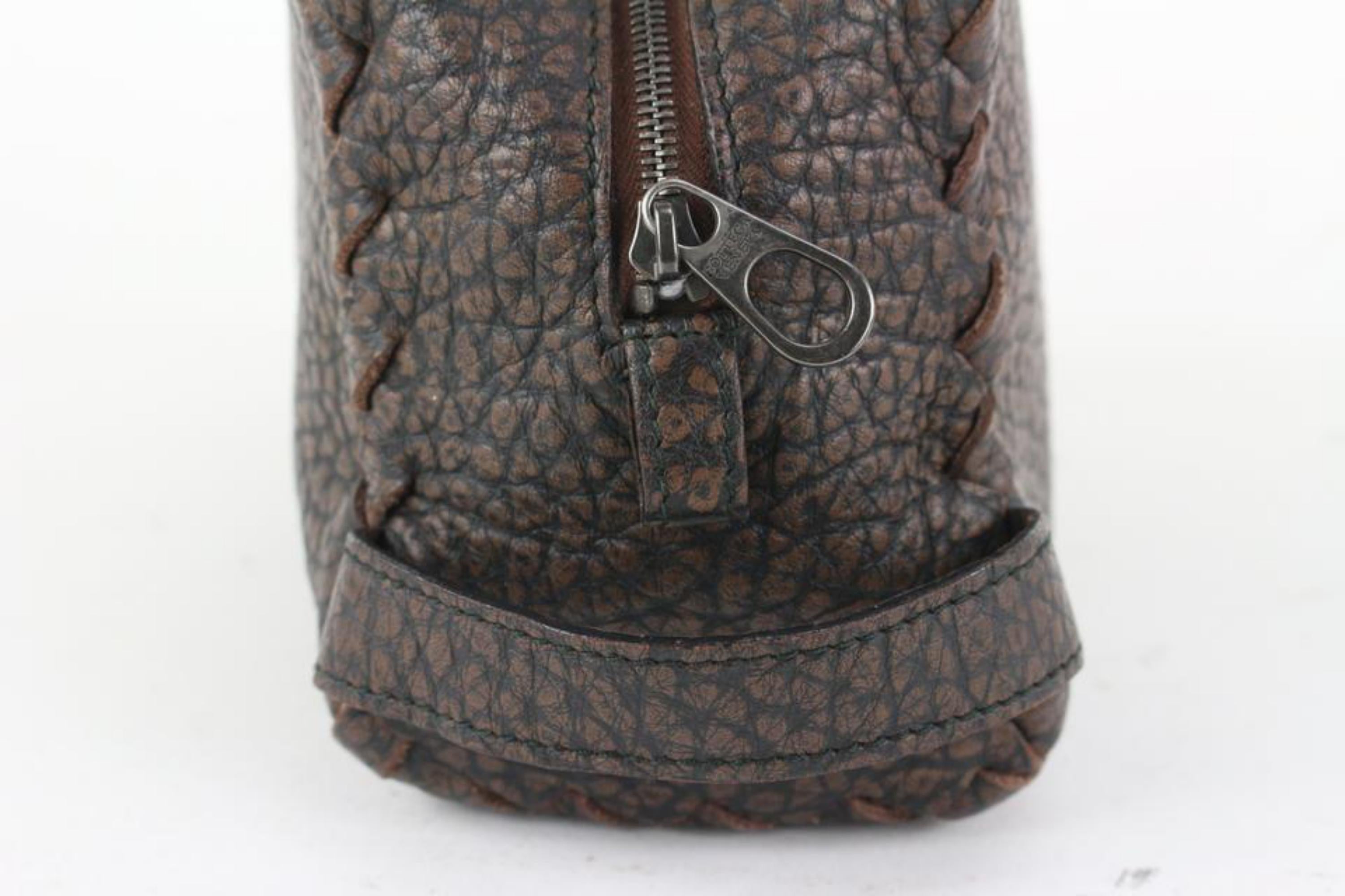 Bottega Veneta Kosmetiktasche/Kosmetiktasche aus braunem Leder 927bot37 im Angebot 1