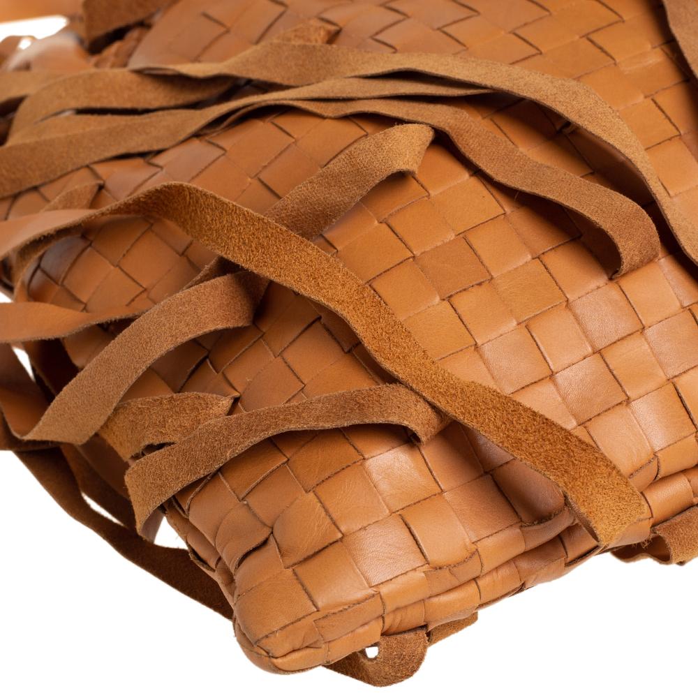 Bottega Veneta Brown Leather Fringe Drawstring Bucket Bag 6