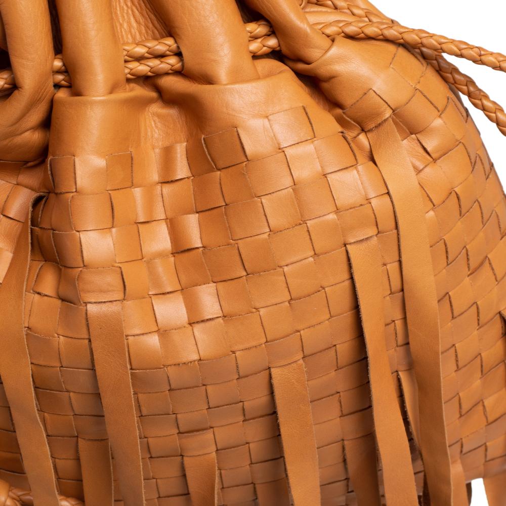 Bottega Veneta Brown Leather Fringe Drawstring Bucket Bag 7