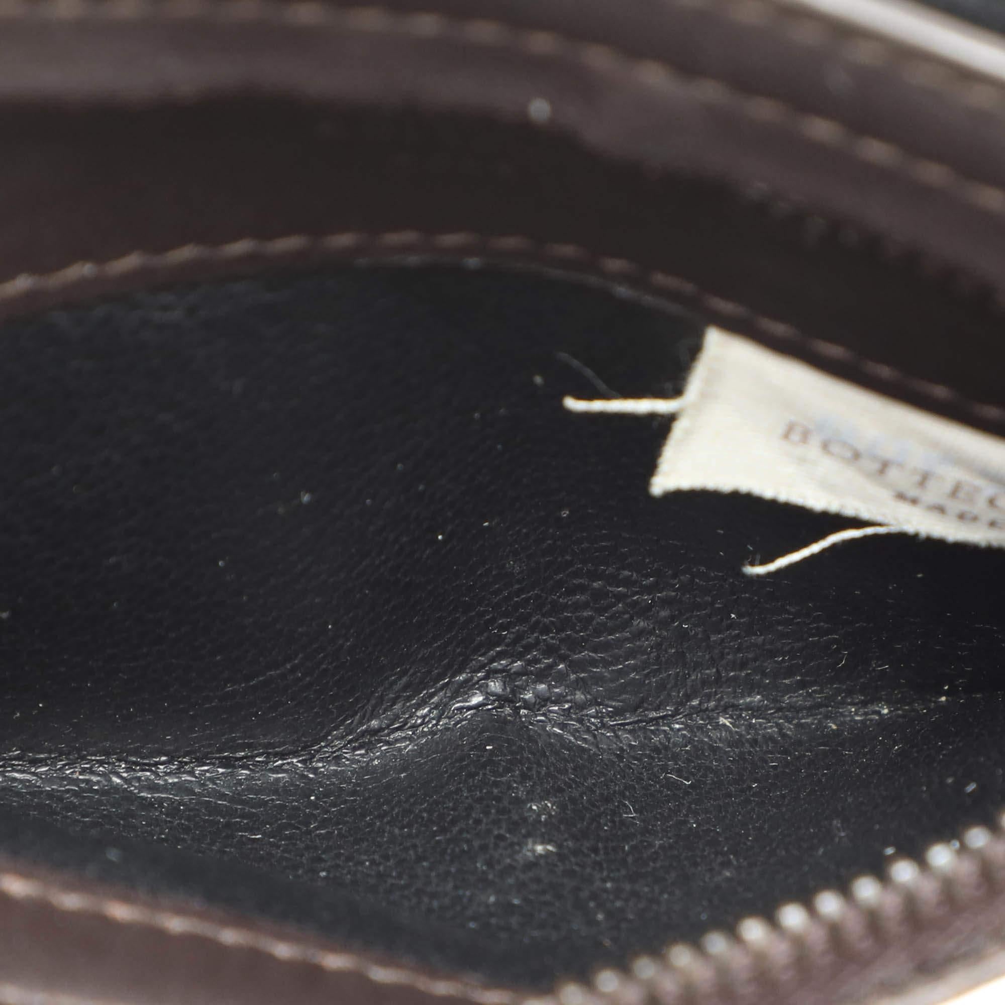 Black Bottega Veneta Brown Leather Intrecciato Card Holder