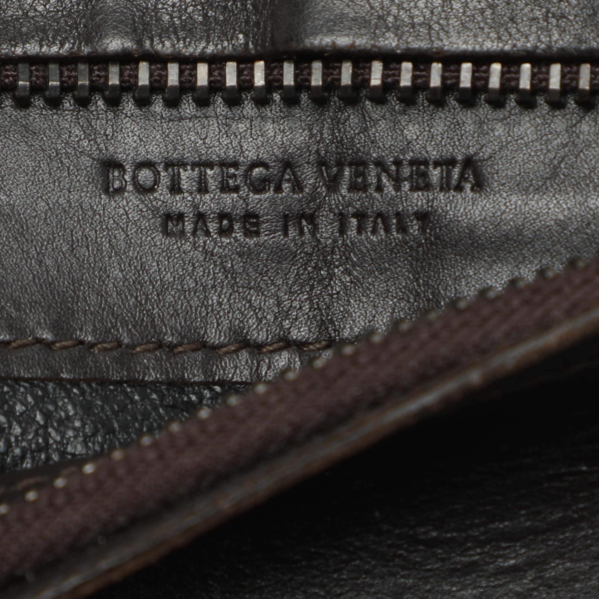 Bottega Veneta Brown Leather Intrecciato Card Holder 1