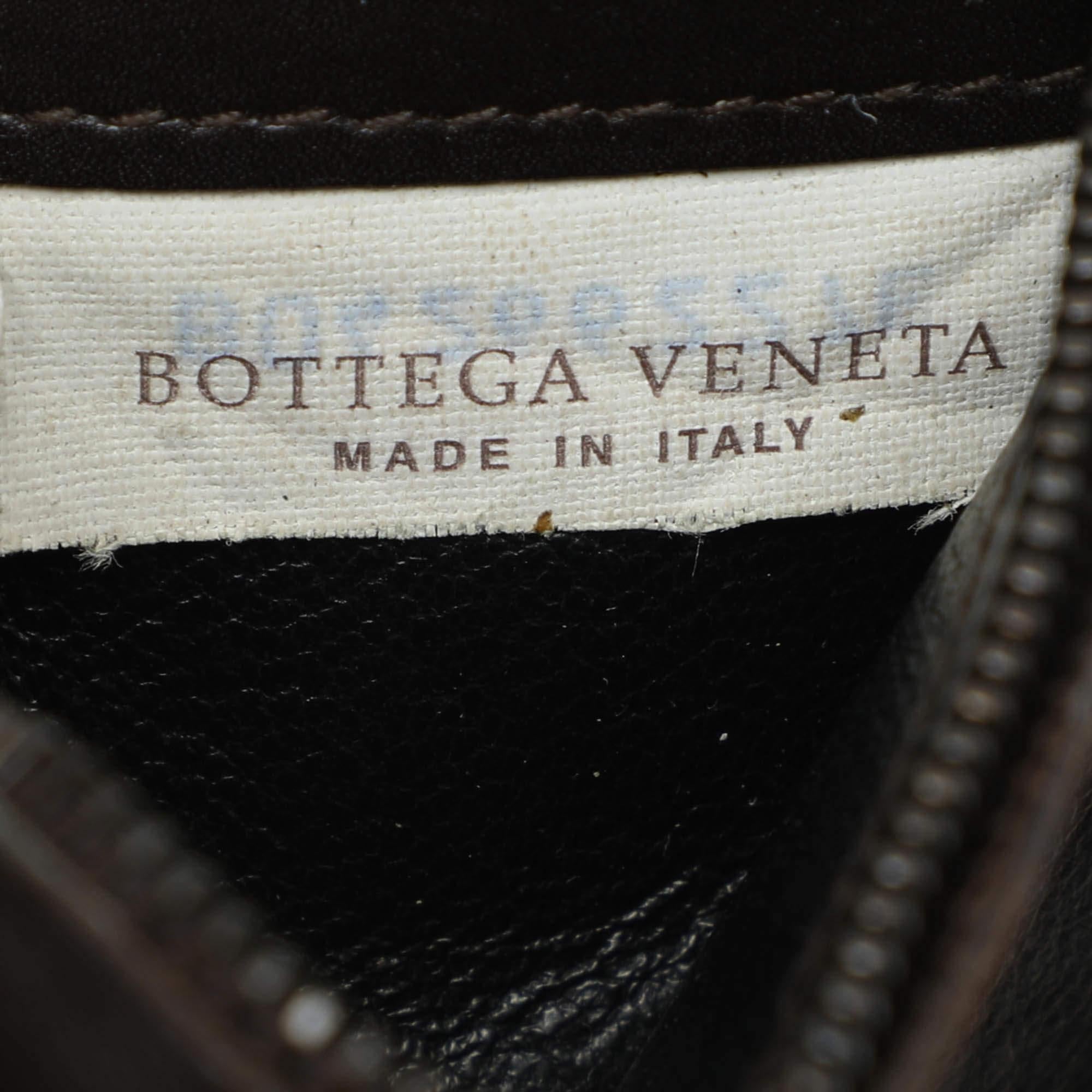 Bottega Veneta Brown Leather Intrecciato Card Holder 3