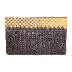 Bottega Veneta Brown Leather Intrecciato Clutch Bottega Veneta Brown Leather Intrecciato Clutch