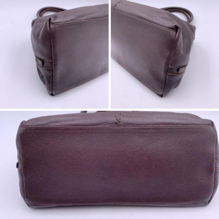Bottega Veneta Brown Leather Intrecciato Detail Tote Bag Handbag Pour femmes en vente