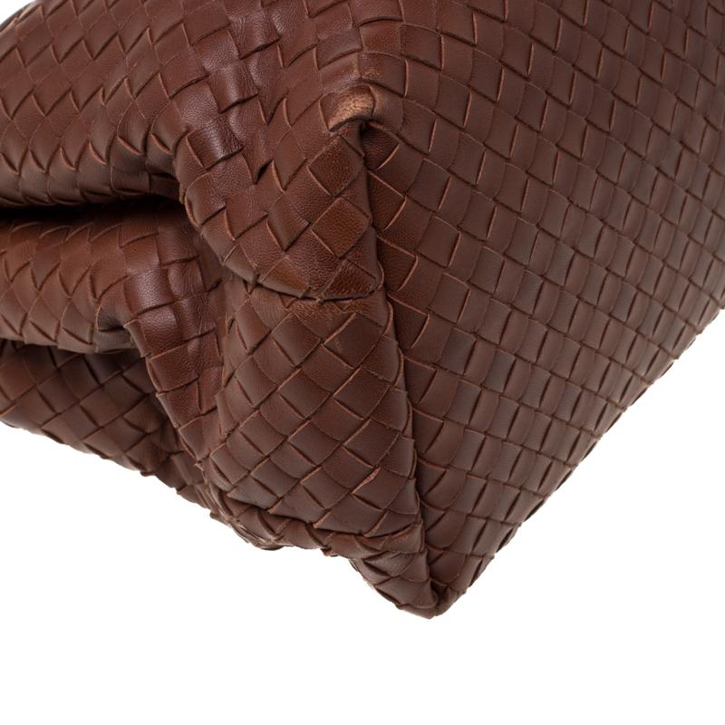 Bottega Veneta Brown Leather Intrecciato Montaigne Satchel 2