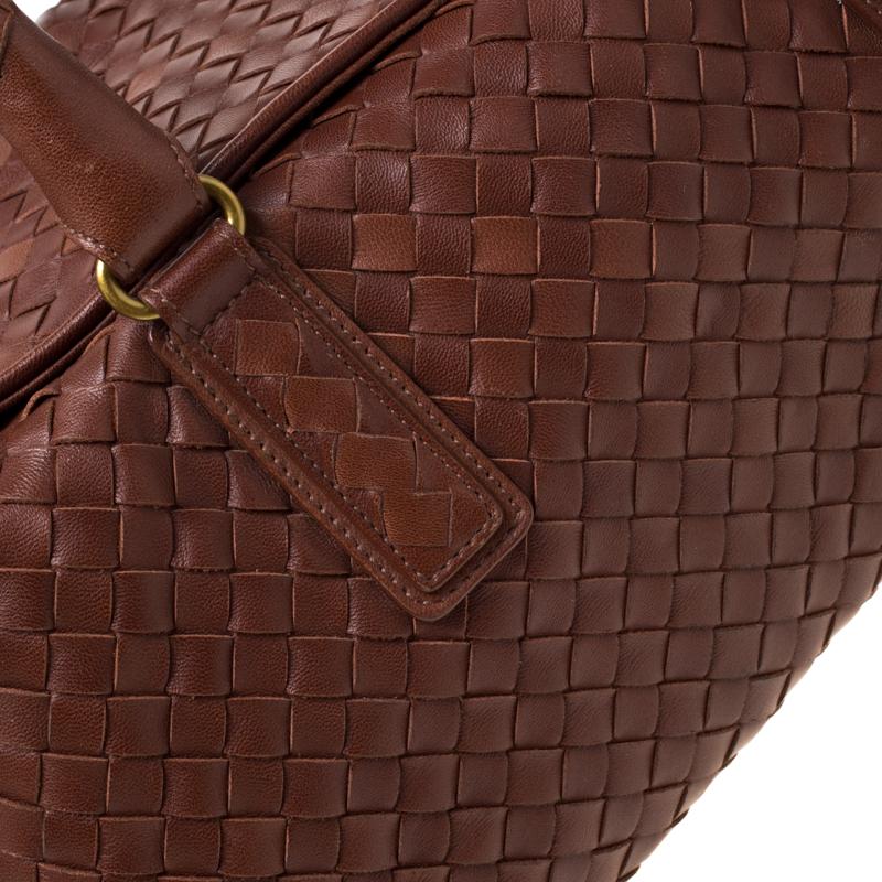 Bottega Veneta Brown Leather Intrecciato Montaigne Satchel 4