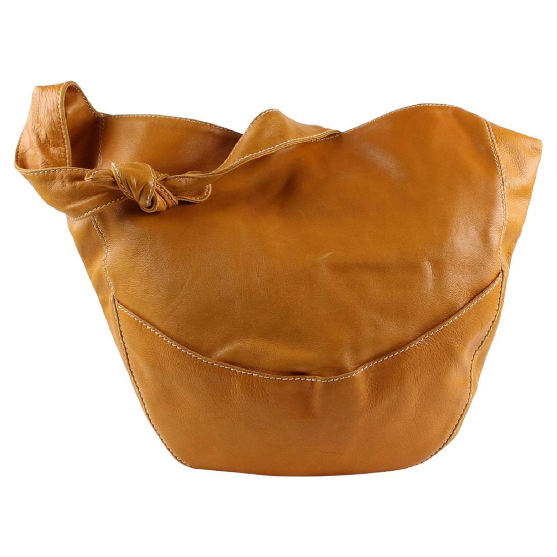 Bottega Veneta Brown Leather Knot Hobo Bag 19bot1221