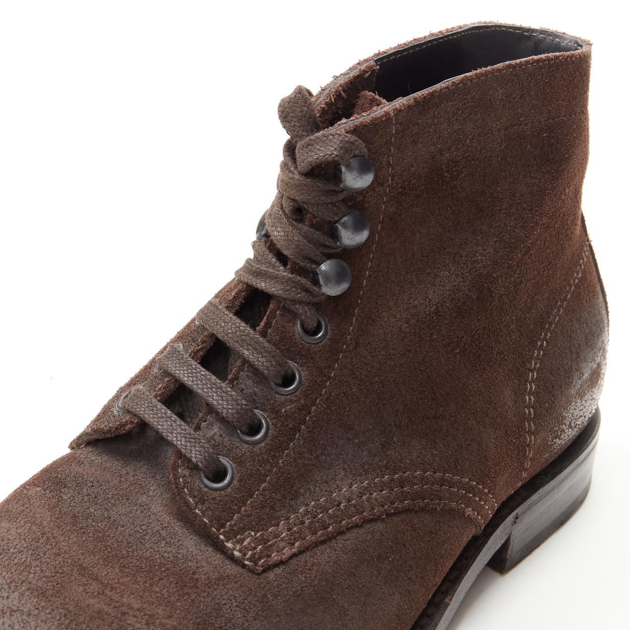 BOTTEGA VENETA brown leather lace up ankle boots EU40 US7 3