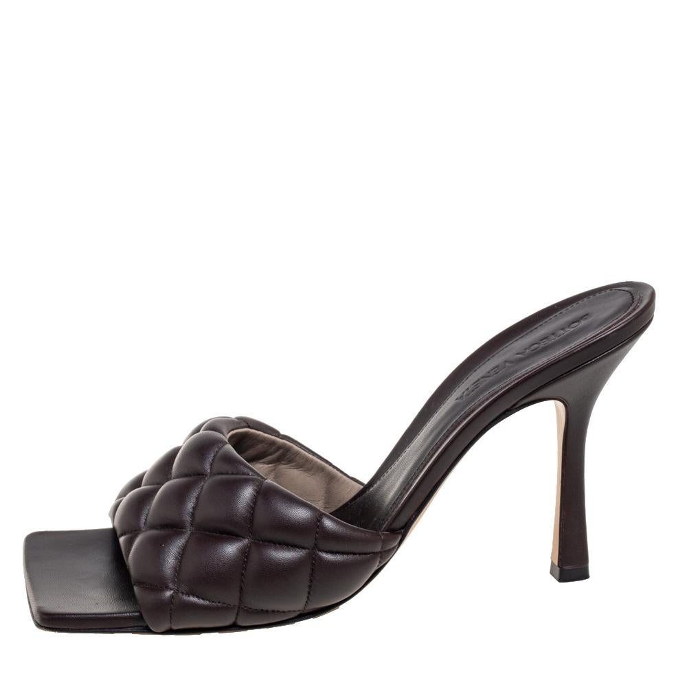 Women's Bottega Veneta Brown Leather Lido Sandals Size 39.5