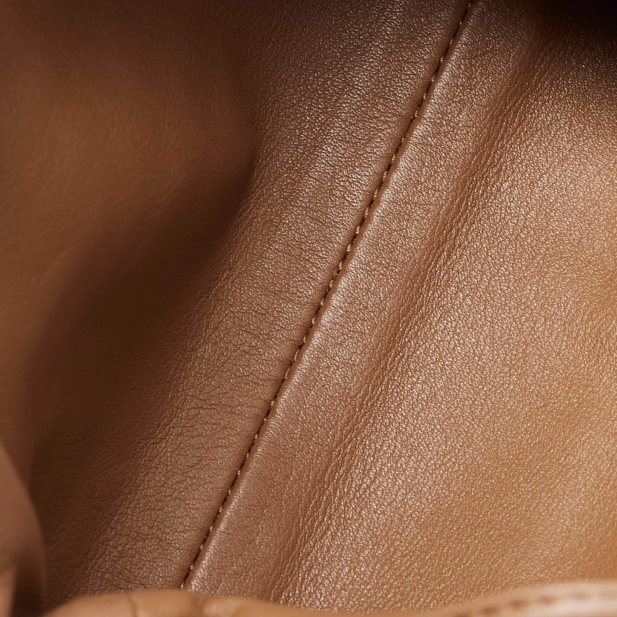 Bottega Veneta Brown Leather Mini The Pouch Bag For Sale 7