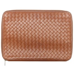 Bottega Veneta Brown Leather Notebook Case