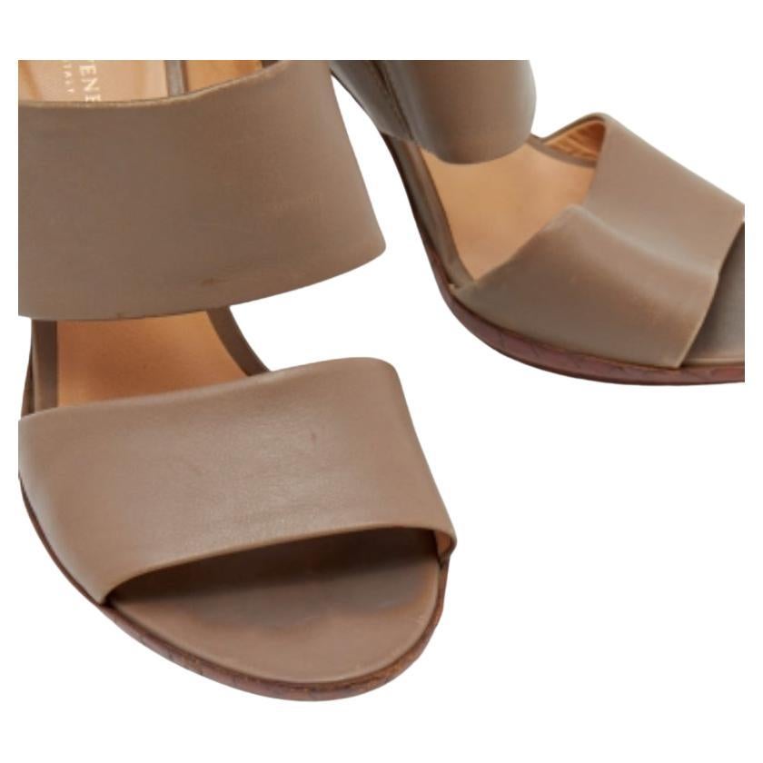 Bottega Veneta Brown Leder Plateau Sandalen Größe 36 Damen im Angebot