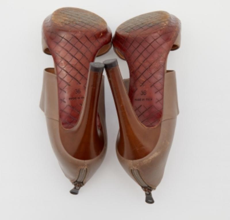 Bottega Veneta Brown Leder Plateau Sandalen Größe 36 im Angebot 2