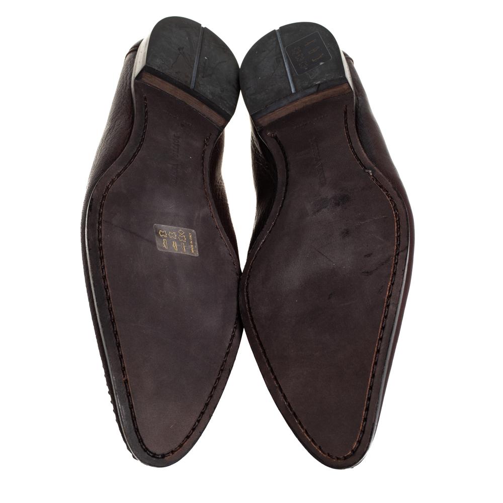 Men's Bottega Veneta Brown Leather Pointed Toe Loafers Size 41 For Sale