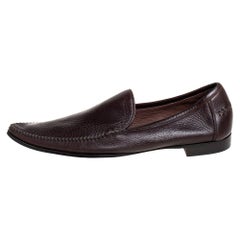 Used Bottega Veneta Brown Leather Pointed Toe Loafers Size 41