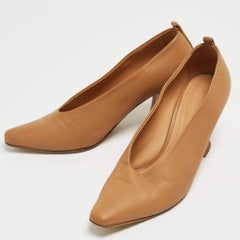 Bottega Veneta Brown Leather Pointed Toe Pumps Size 36