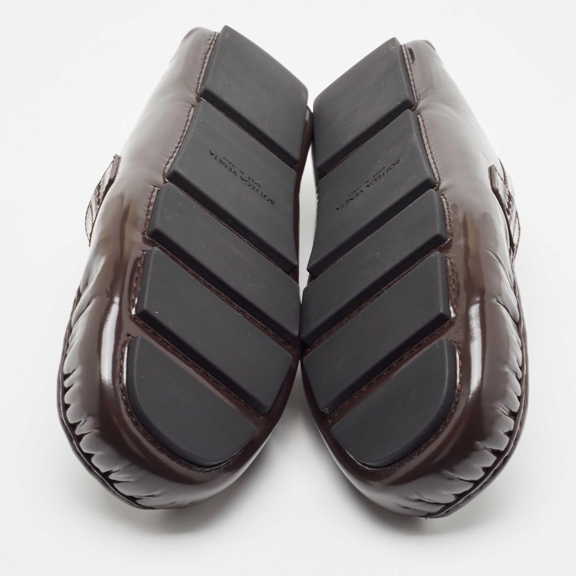 Men's Bottega Veneta Brown Leather Ride Driver Loafers Size 45