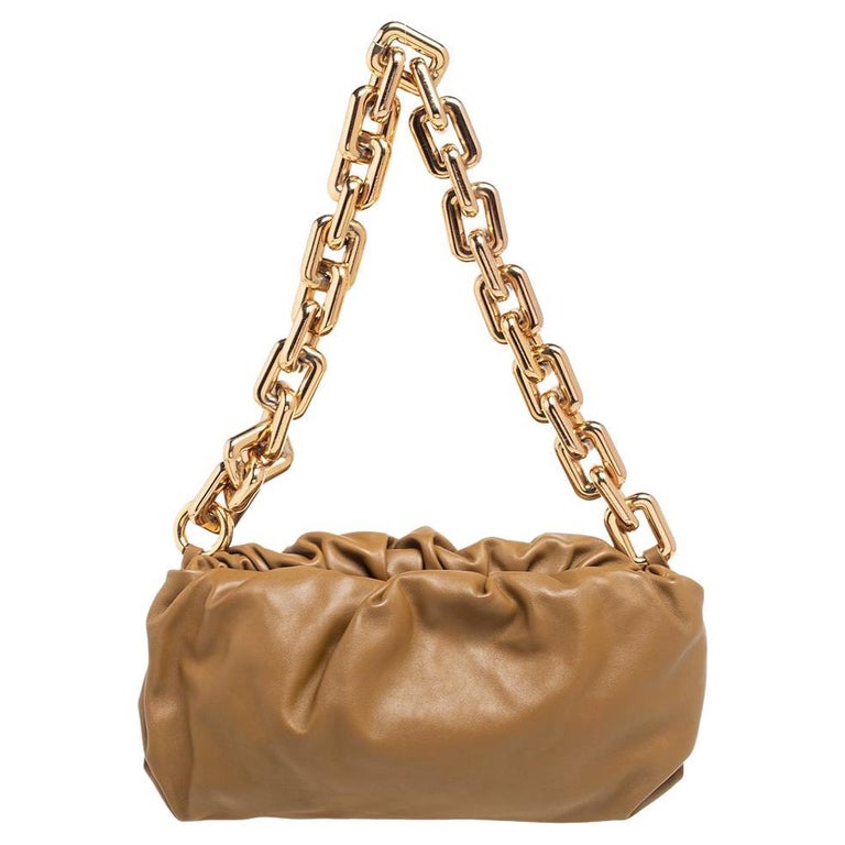Bottega Brown Leather The Chain Pouch Bag at 1stDibs
