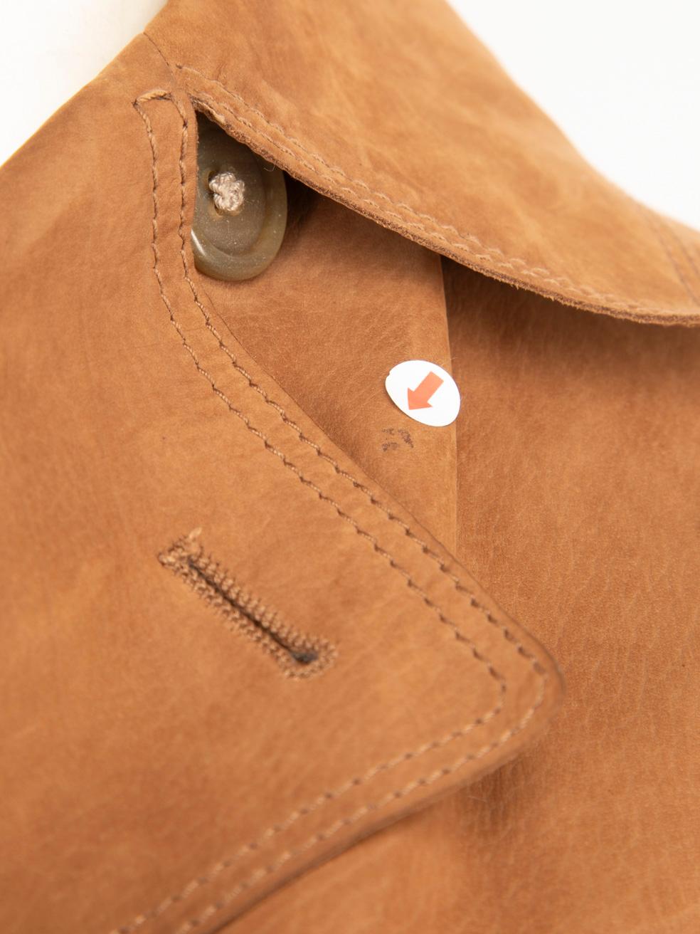 Bottega Veneta Brown Nubuck Leather Trench Coat Size M 2