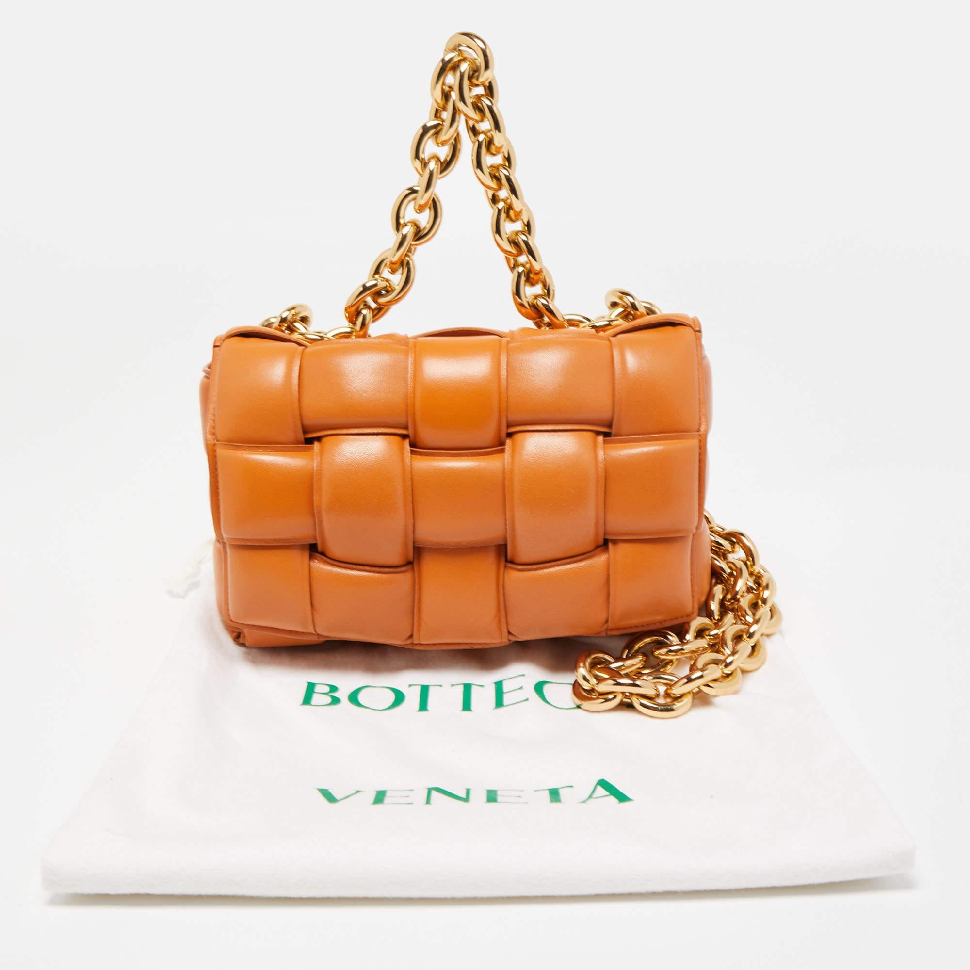 Bottega Veneta Brown Padded Leather Chain Cassette Shoulder Bag 4