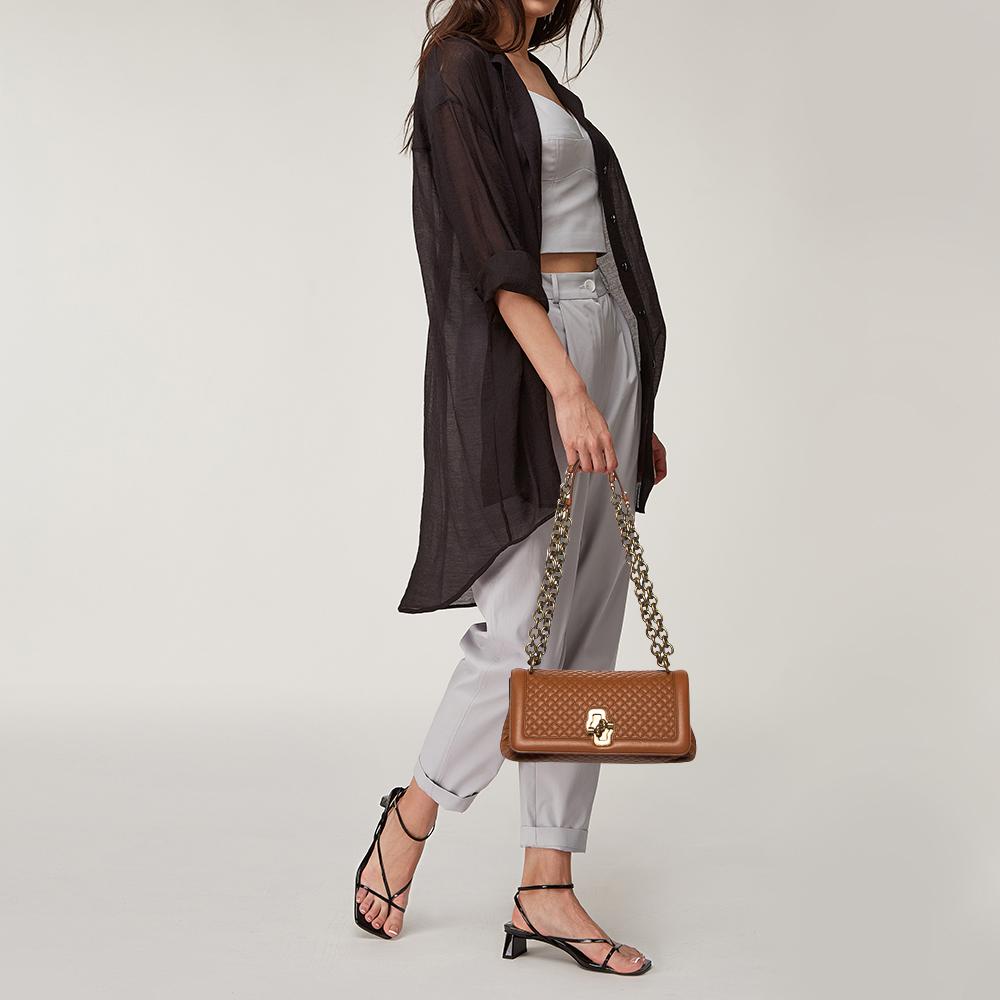 Bottega Veneta Brown Quilted Leather Olimpia Knot Shoulder Bag In Good Condition In Dubai, Al Qouz 2