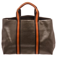 Bottega Veneta Brown Red Leather Tote Bag with gold-tone hardware
