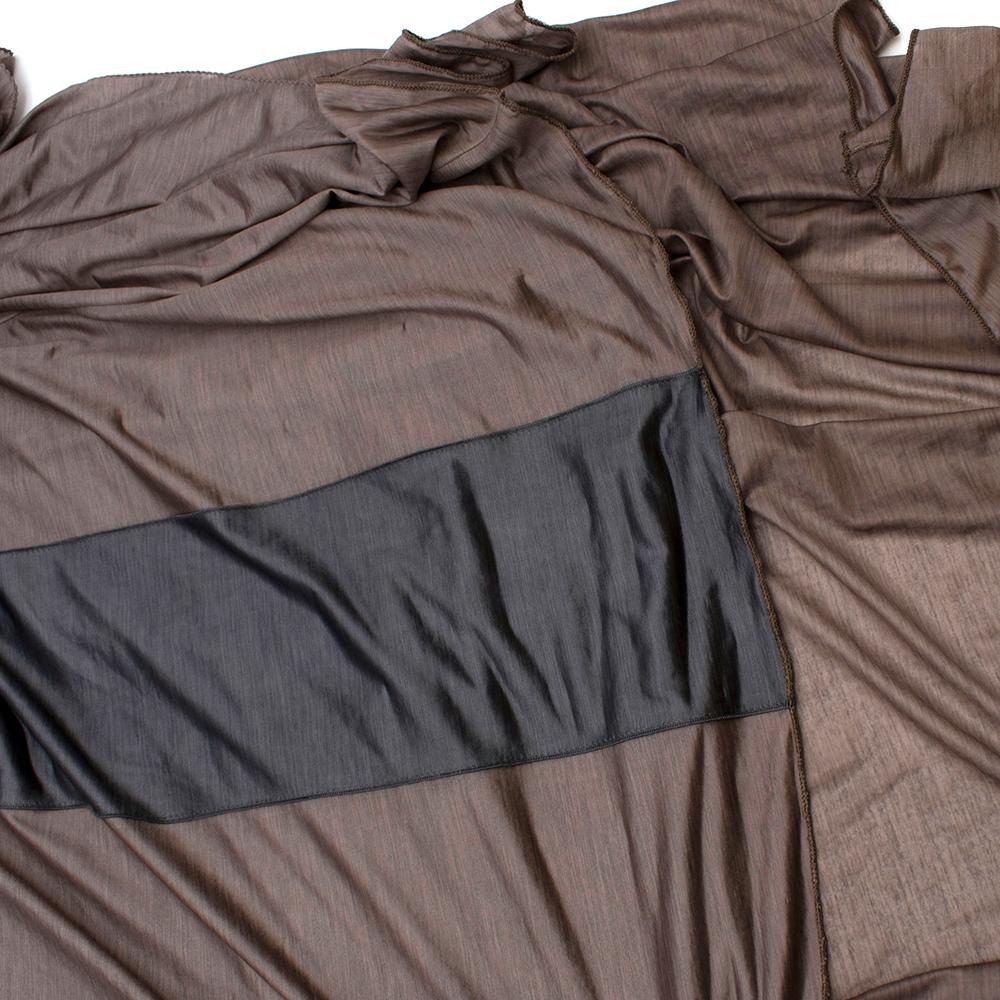 Bottega Veneta Brown Sheer Draped Oversize Maxi Dress - Size US 4 For Sale 5