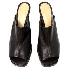 Bottega Veneta Brown Soft Leather Stack Mules
