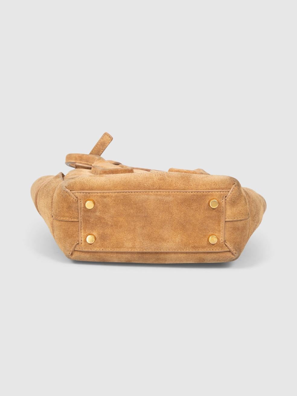 Bottega Veneta Brown Suede Mini Intrecciato Arco Bag 1