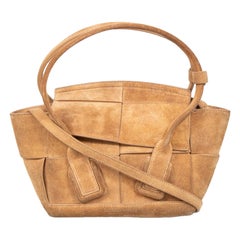 Bottega Veneta Borsa Mini Intrecciato in pelle scamosciata marrone Arco