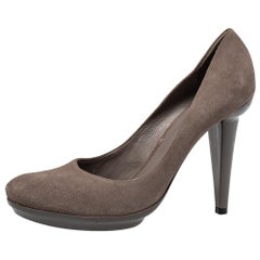 Bottega Veneta Brown Suede Round Toe Pumps Size 40