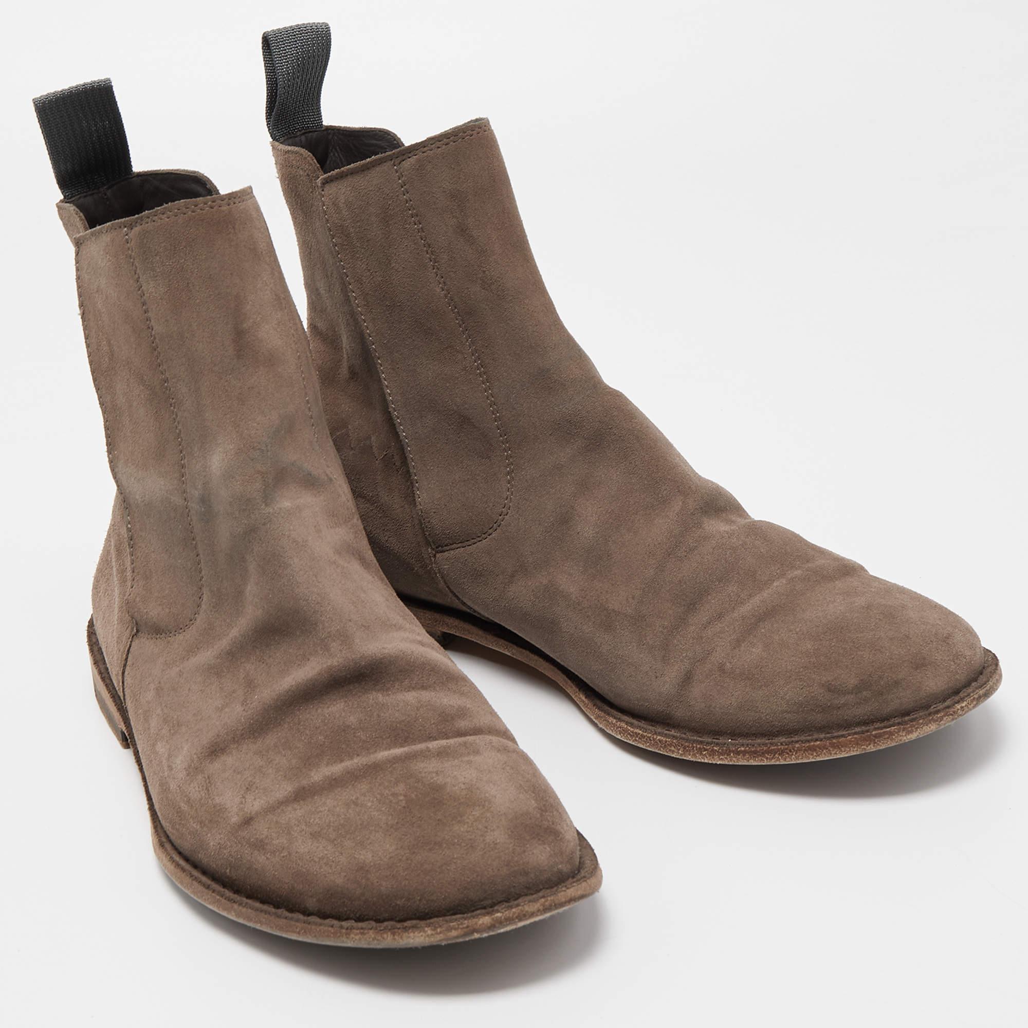 Bottega Veneta Stivaletto Voortrekking Jag in pelle scamosciata marrone misura 40 In condizioni discrete in vendita a Dubai, Al Qouz 2