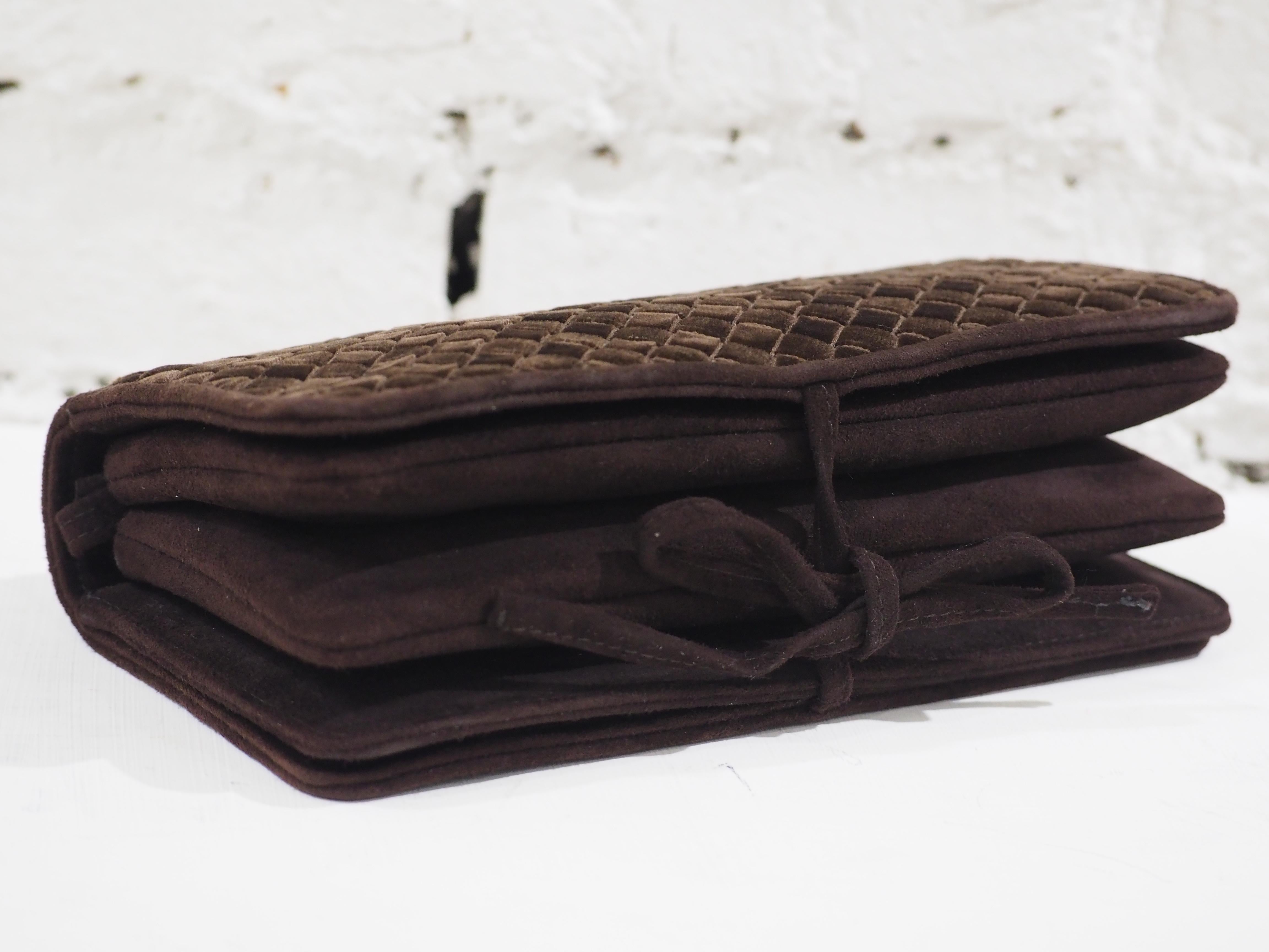 Bottega Veneta brown velvet pochette 5
