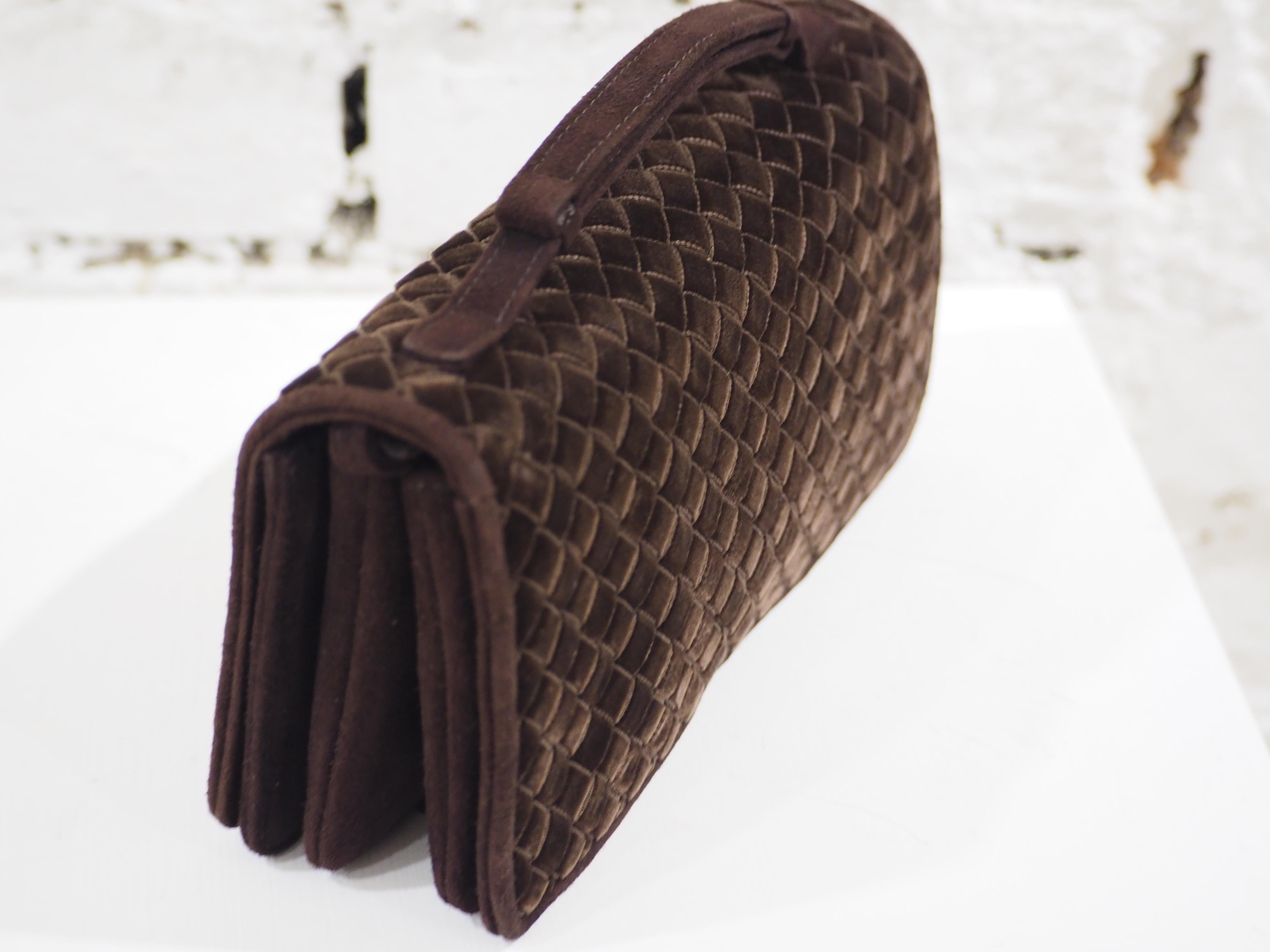 Bottega Veneta brown velvet pochette 6