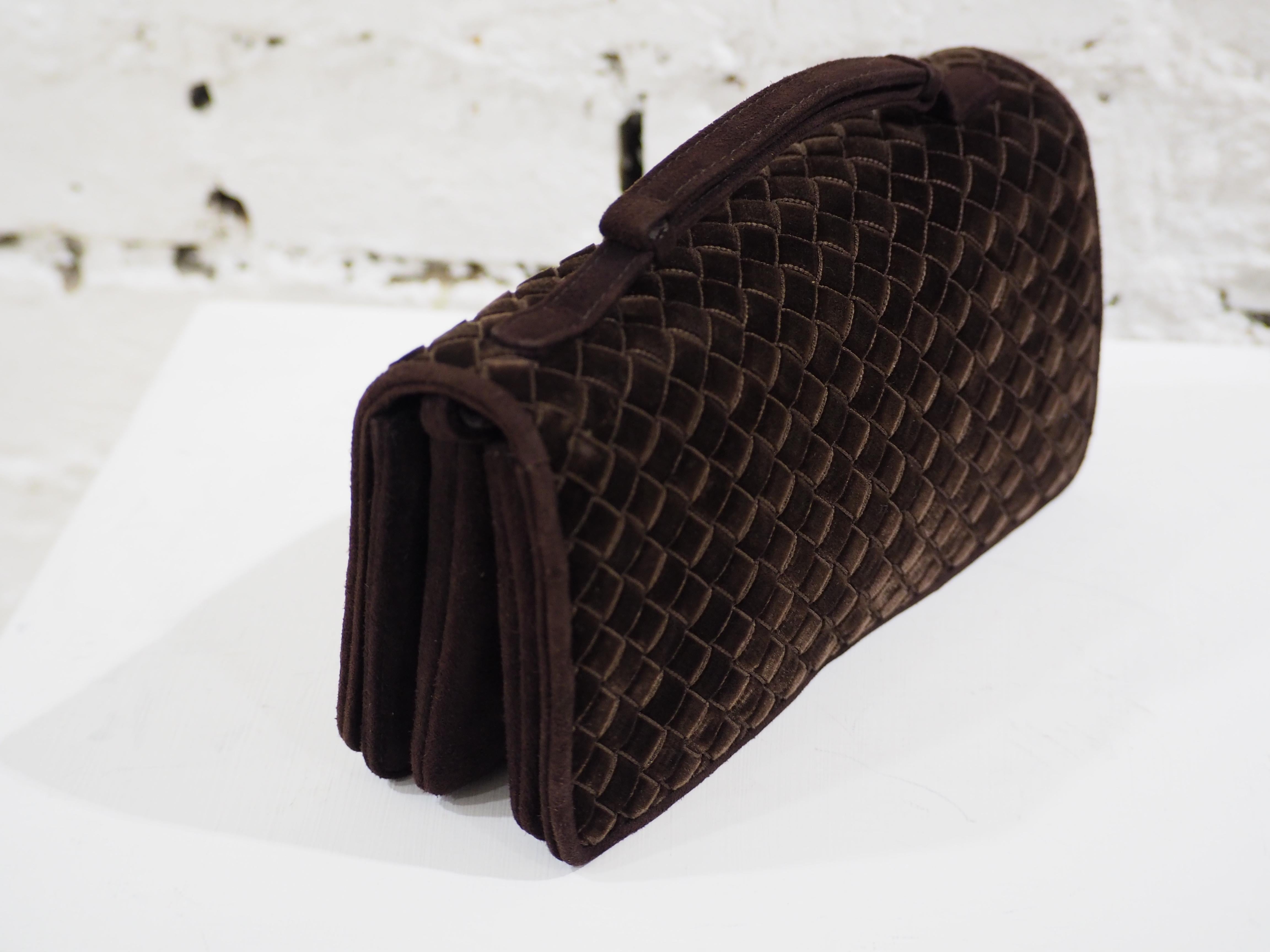 Bottega Veneta brown velvet pochette 7
