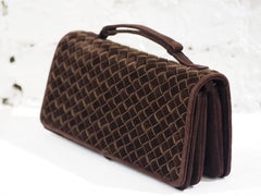 Bottega Veneta brown velvet pochette