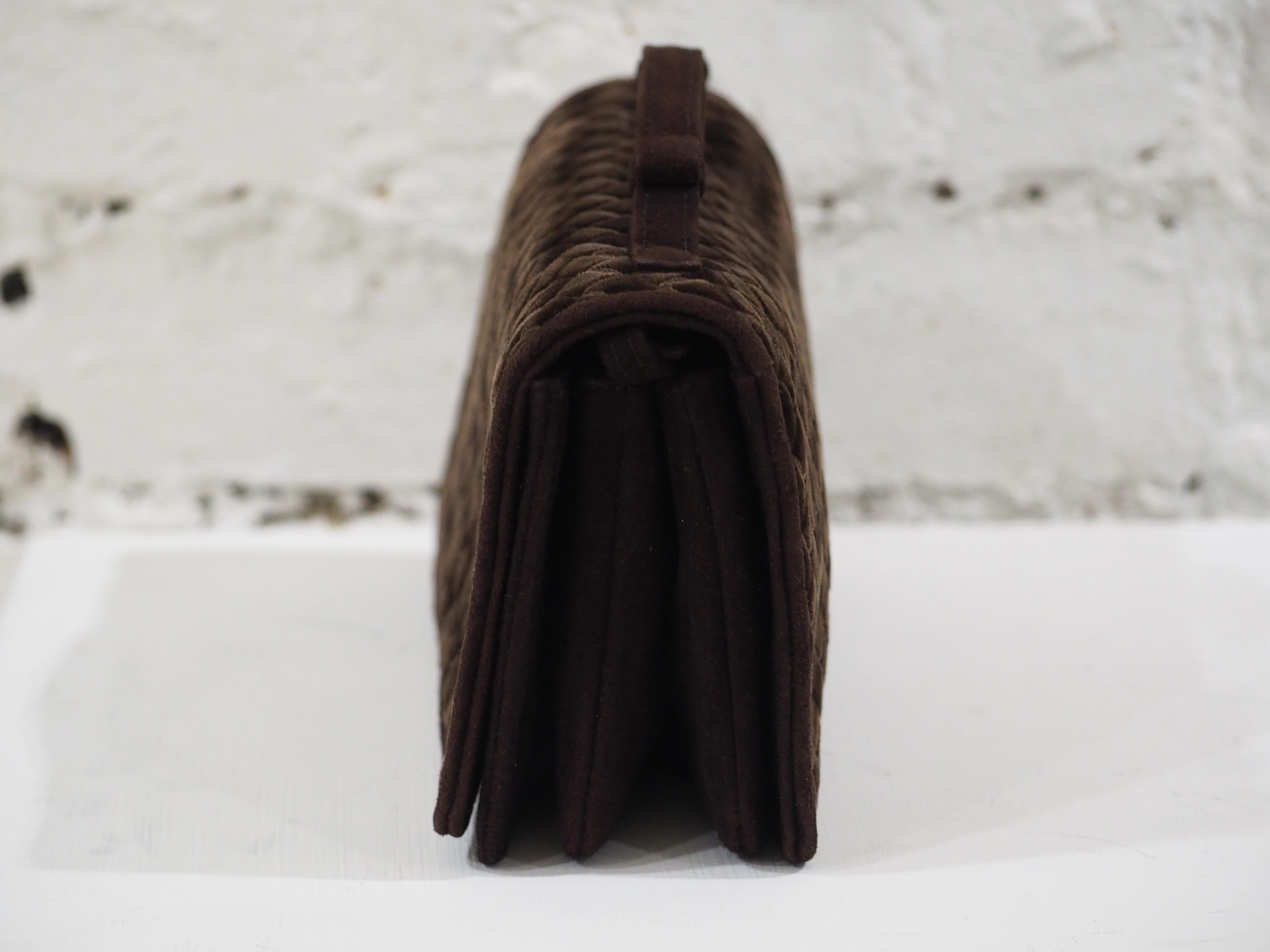 Women's Bottega Veneta brown velvet pochette