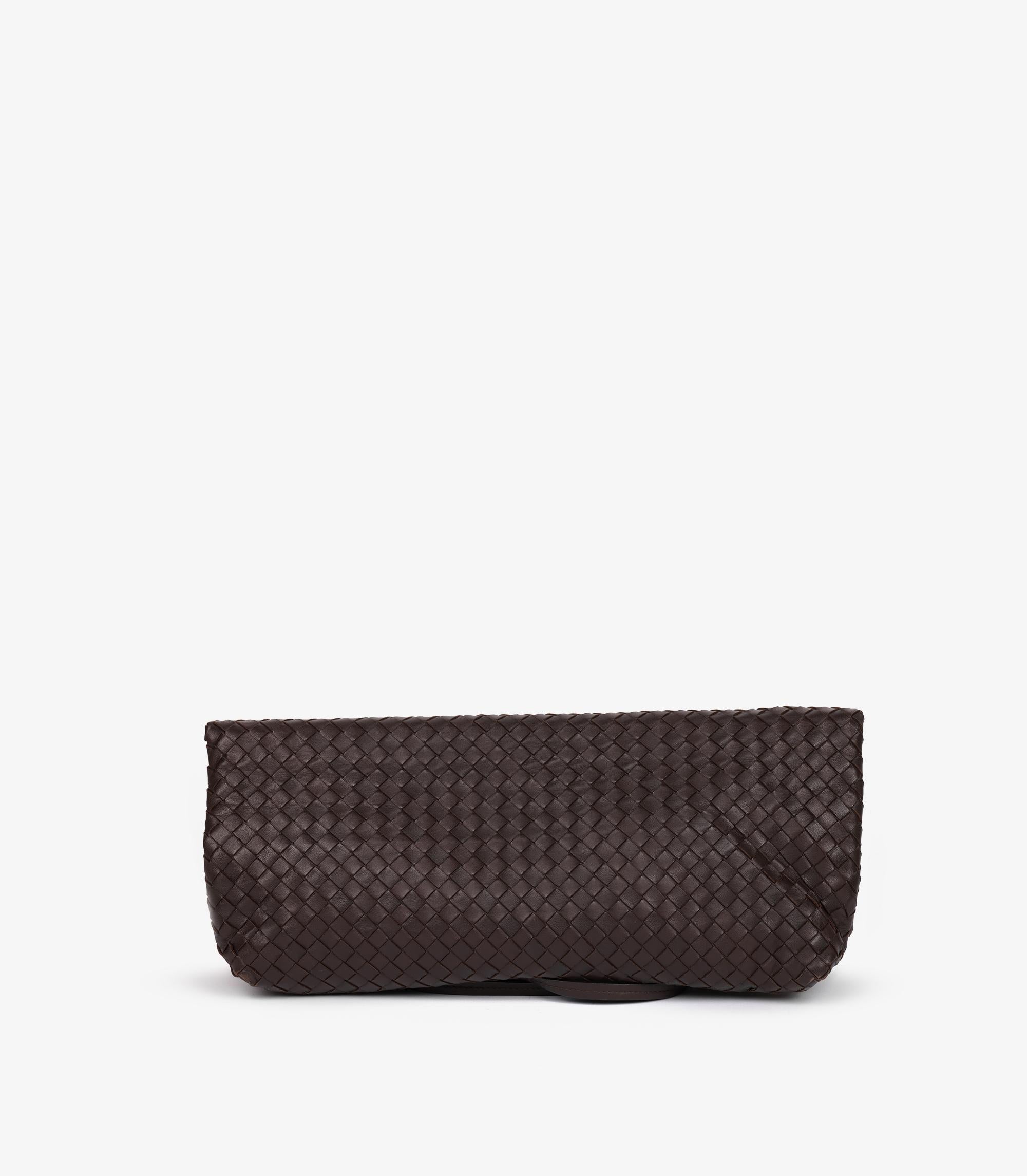 Nero Bottega Veneta Tote Intrecciato in pelle di vitello intrecciata marrone in vendita