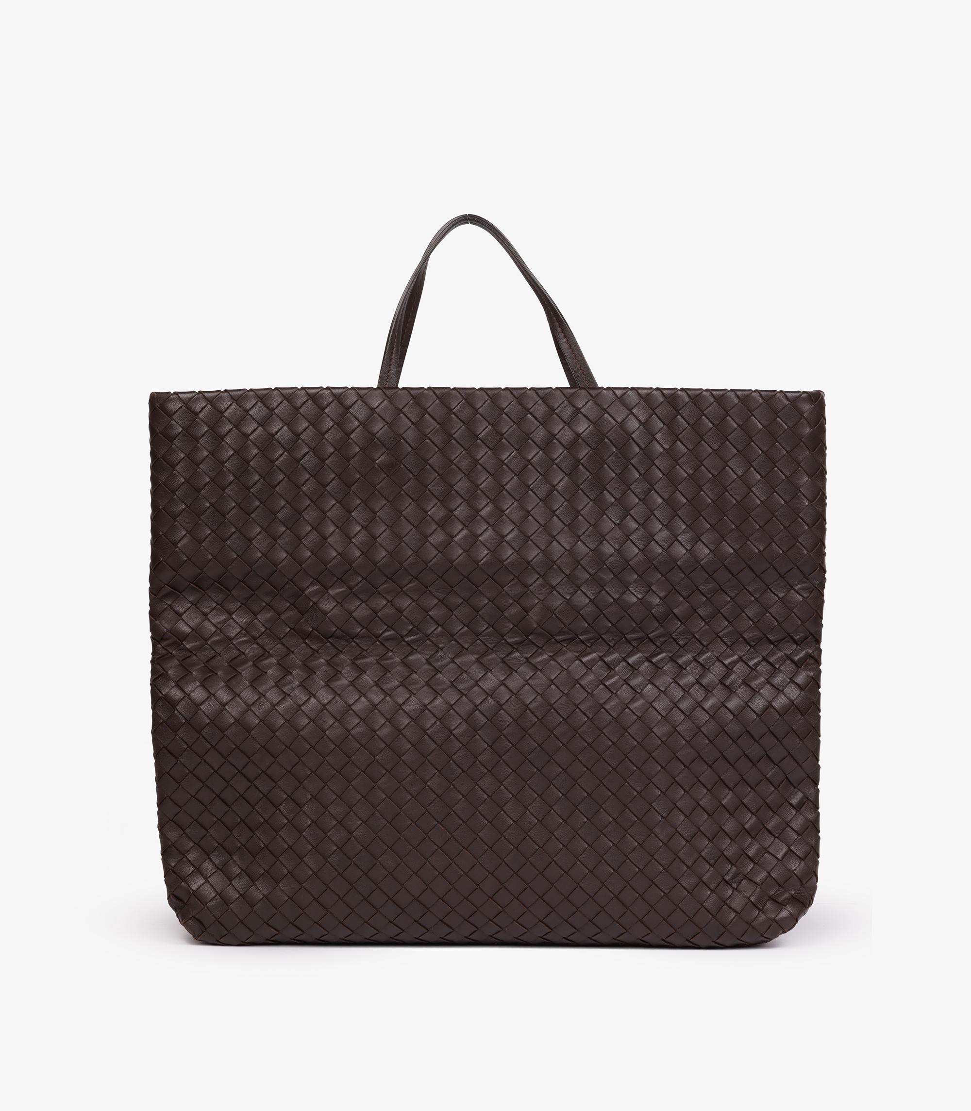 Bottega Veneta Tote Intrecciato in pelle di vitello intrecciata marrone in vendita 2