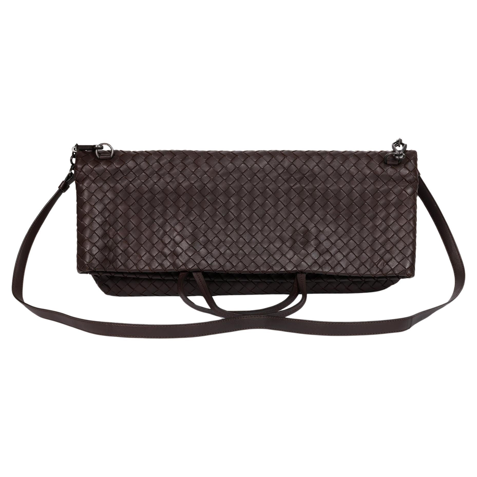 Bottega Veneta Tote Intrecciato in pelle di vitello intrecciata marrone in vendita